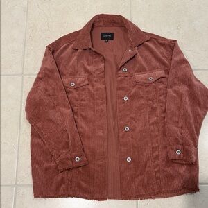 Love Tree Brick Red Corduroy Shirt Jacket